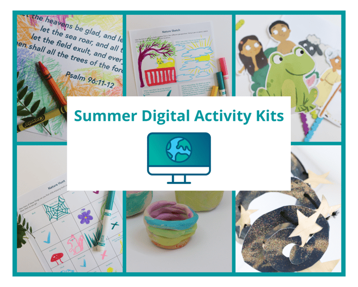 A collage of activities included in the Summer Digital Activity Kits
